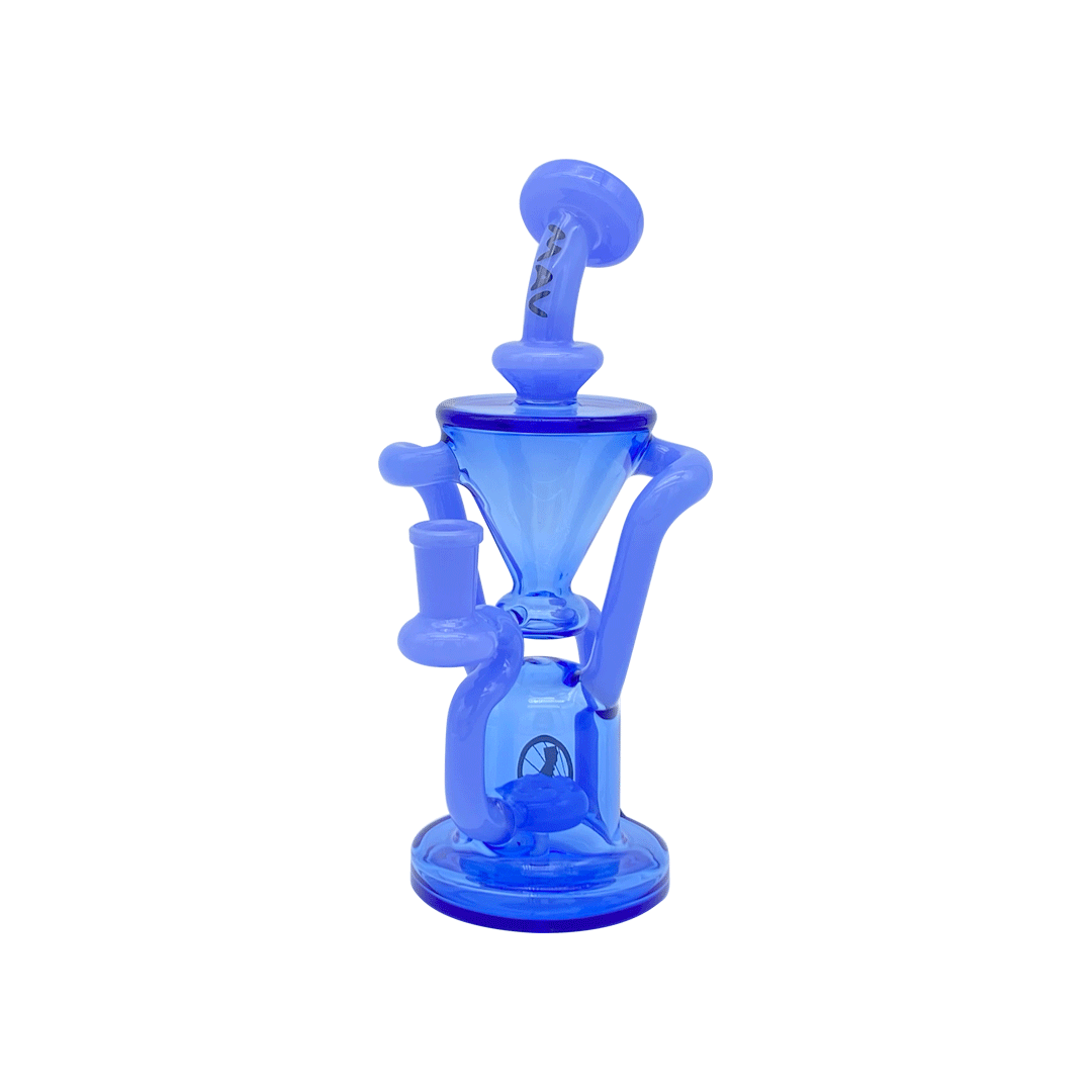 MAV Glass - The Humboldt Dab Rig in Sapphire Blue - Front View on Seamless White