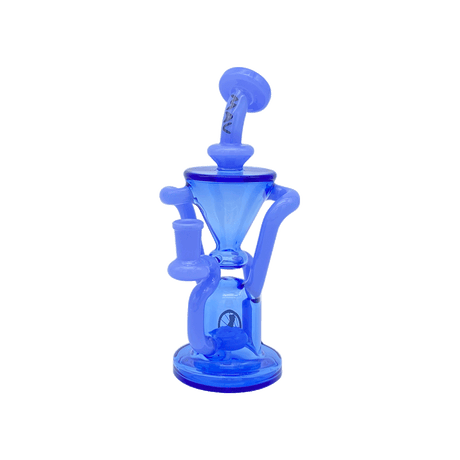 MAV Glass - The Humboldt Dab Rig in Sapphire Blue - Front View on Seamless White