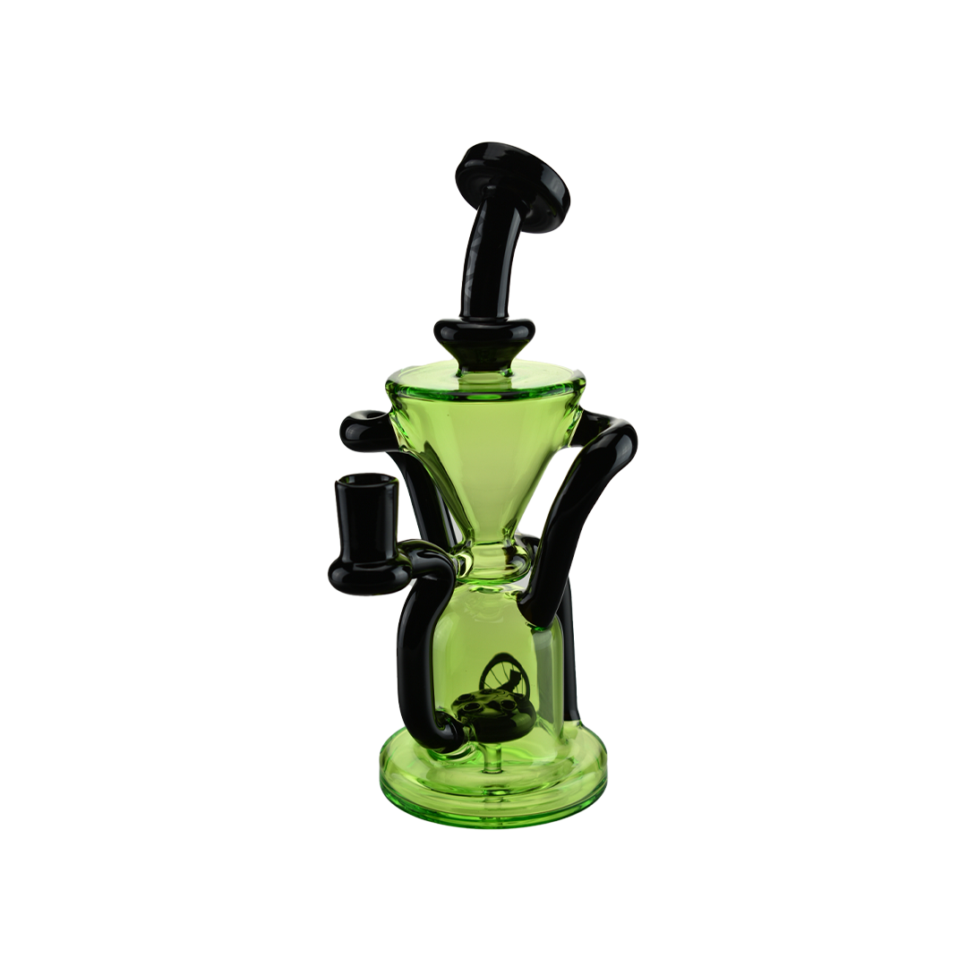 MAV Glass - The Humboldt Dab Rig in Green - Front View with Bent Neck