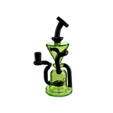 MAV Glass - The Humboldt Dab Rig in Green - Angled Side View with Percolator Detail