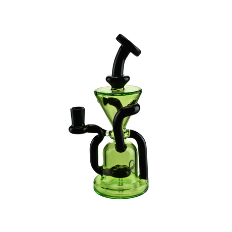 MAV Glass - The Humboldt Dab Rig in Green - Angled Side View with Percolator Detail