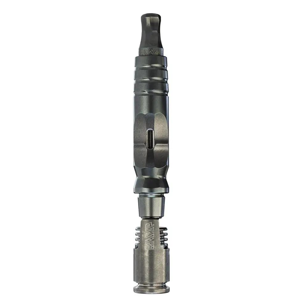 DynaVap HyperDyn dry herb vaporizer product photo showing the complete titanium device upright.
