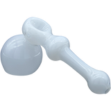 LA Pipes "Ivory Hammer" White Glass Hammer Bubbler Pipe for Dry Herbs - Top View