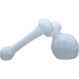 LA Pipes "Ivory Sidecar" Glass Bubbler Pipe, 6" White Borosilicate, USA Made