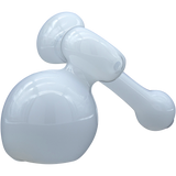 LA Pipes "Ivory Sidecar" White Glass Bubbler Pipe for Dry Herbs, 6" Length, USA Made