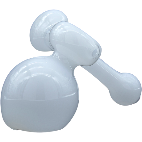 LA Pipes 6" Bone White Sherlock Bubbler - Side View, Borosilicate Glass, for Dry Herbs