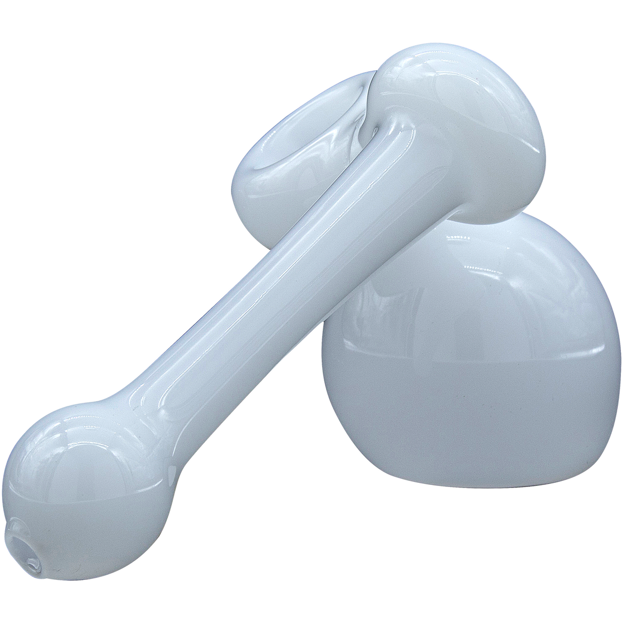 LA Pipes Ivory Sidecar Glass Bubbler Pipe, 6" Borosilicate, USA-made, for Dry Herbs