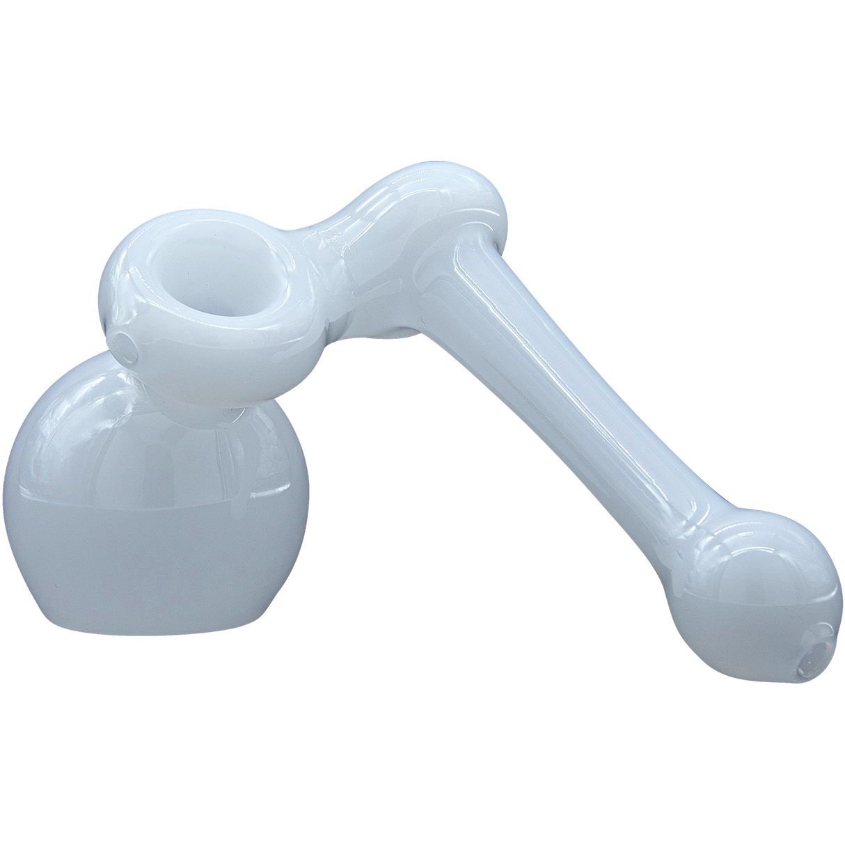 LA Pipes "Ivory Sidecar" Glass Bubbler Pipe for Dry Herbs, 6" Length, USA Made
