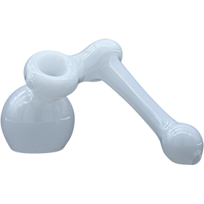 LA Pipes "Ivory Sidecar" Glass Bubbler Pipe for Dry Herbs, 6" Length, USA Made