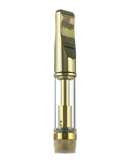 The Kind Pen Metal/Glass Wick Cartridge in Gold, Portable Design for Concentrates, Front View