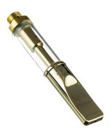 The Kind Pen Metal/Glass Wick Cartridge in Gold, portable design for vaporizers, angled view