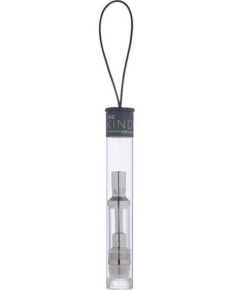 The Kind Pen Wickless Metal/Glass Cartridge for Concentrates, Silver, Front View