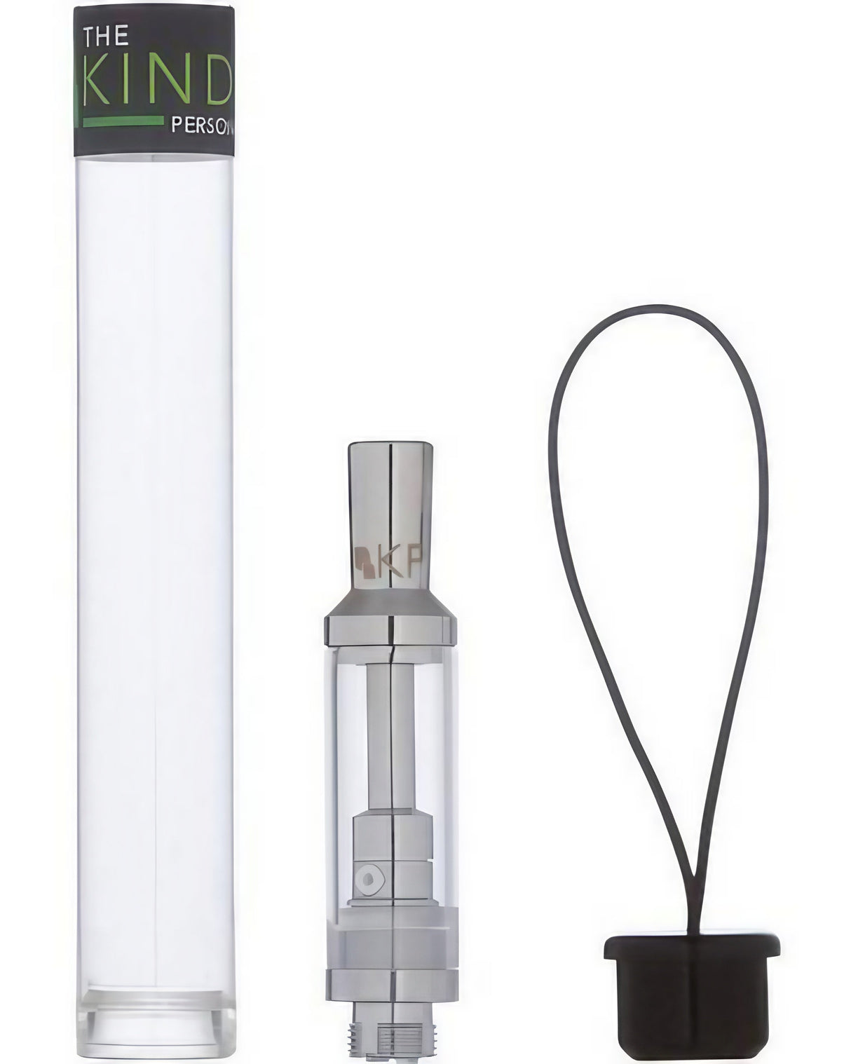 The Kind Pen Wickless Metal/Glass Cartridge for Concentrates, Front View with Packaging
