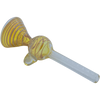 LA Pipes "Loud Speaker" Pull-Stem Slide Bowl in Amber - Borosilicate Glass with Rubber Grommet