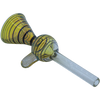 LA Pipes "Loud Speaker" Pull-Stem Slide Bowl in Black with Grommet Joint for Bongs, Borosilicate Glass
