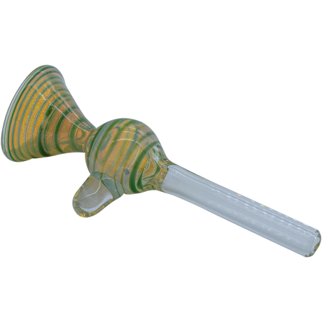 LA Pipes "Loud Speaker" Green Pull-Stem Slide Bowl for Bongs, Borosilicate Glass with Rubber Grommet