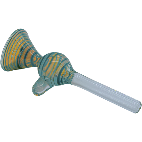 LA Pipes "Loud Speaker" Teal Pull-Stem Slide Bowl for Bongs, Borosilicate Glass with Rubber Grommet Joint
