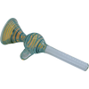 LA Pipes "Loud Speaker" Teal Pull-Stem Slide Bowl for Bongs, Borosilicate Glass with Rubber Grommet Joint