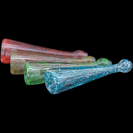 LA Pipes "Magic Dust" Frit Chillum hand pipes, color-changing borosilicate glass, 4.5" length, USA made