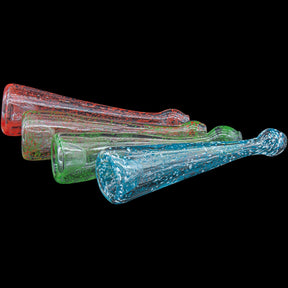 LA Pipes "Magic Dust" Frit Chillum in Red, Green, Blue, and Mix Colors - 4.5" Borosilicate Glass