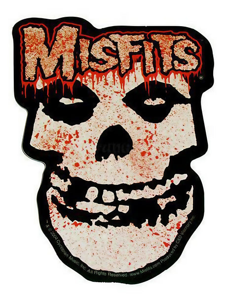 The Misfits Bloody Skull Sticker, 5" x 3.5" size, novelty gift item front view