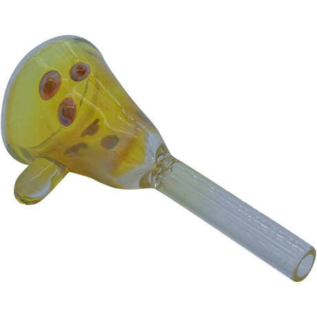 LA Pipes "Mission Bell" Pull-Stem Slide Bowl in Amber, Borosilicate Glass for Grommet Joint Bongs