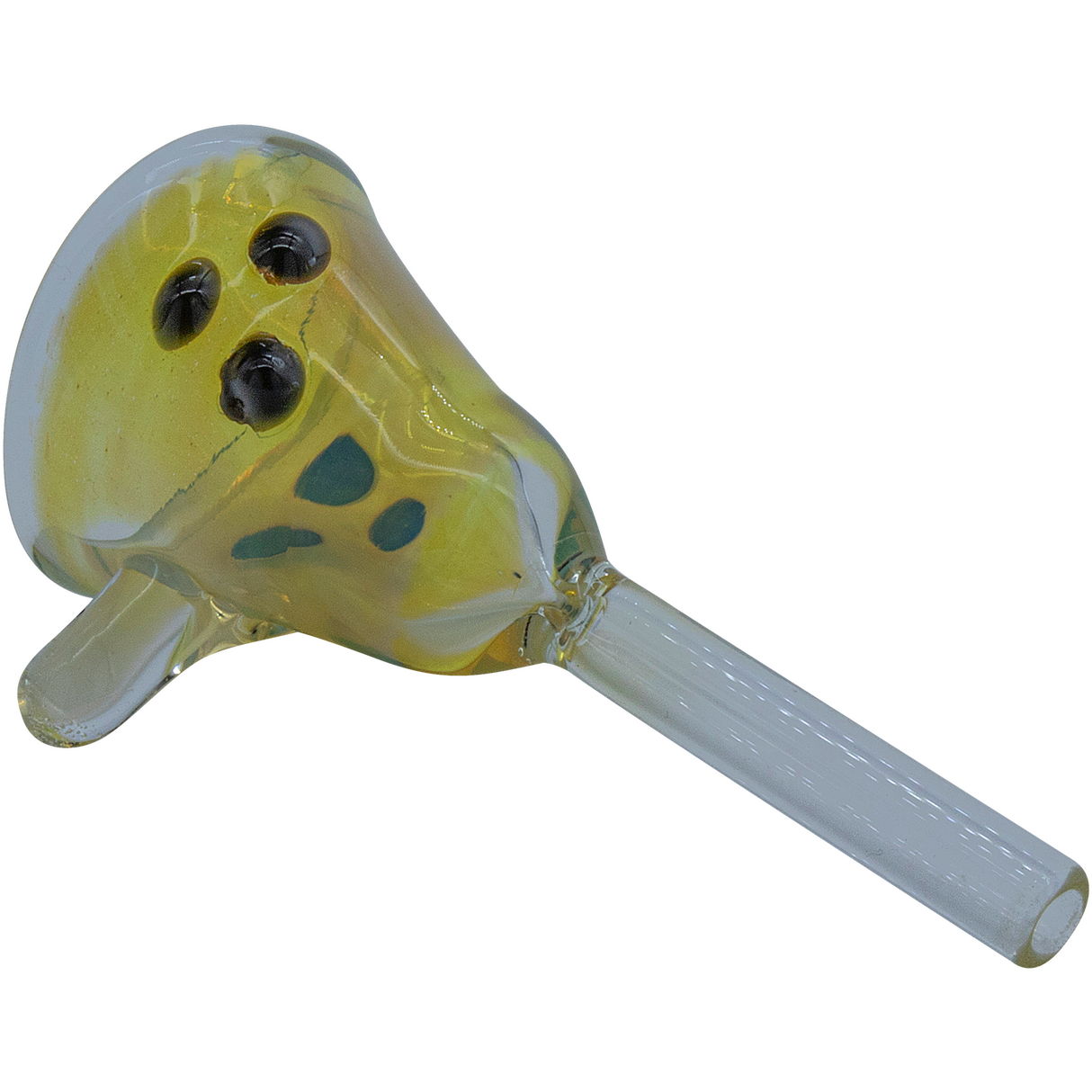 LA Pipes "Mission Bell" Pull-Stem Slide Bowl in Black, Borosilicate Glass, Top View