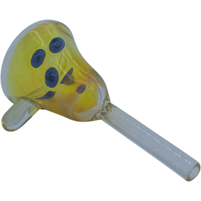 LA Pipes "Mission Bell" Pull-Stem Slide Bowl in Blue, Borosilicate Glass for Bongs - Top View