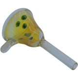 LA Pipes "Mission Bell" Pull-Stem Slide Bowl in green, borosilicate glass for bongs, top view
