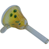 LA Pipes "Mission Bell" Pull-Stem Slide Bowl in green, borosilicate glass for bongs, top view