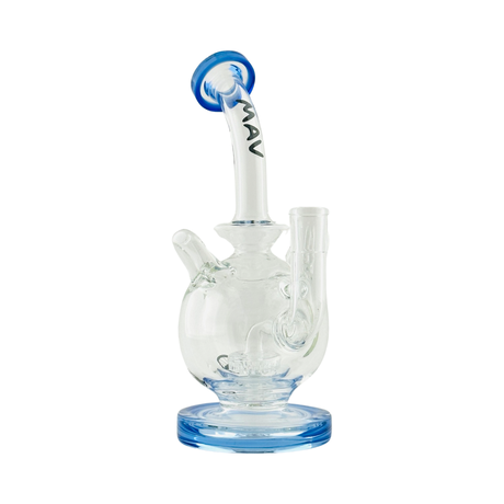 MAV Glass Mojave Double Uptake Incycler Recycler Dab Rig with Blue Accents Front View