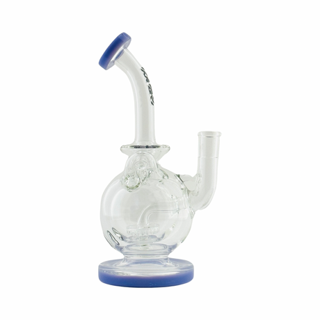 MAV Glass Mojave Double Uptake Incycler Recycler Dab Rig with Blue Accents - Front View