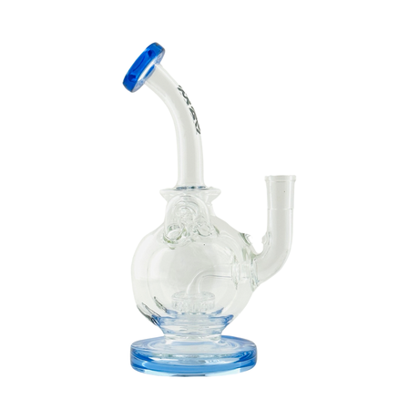 MAV Glass Mojave Double Uptake Incycler Recycler Dab Rig with Blue Accents - Front View