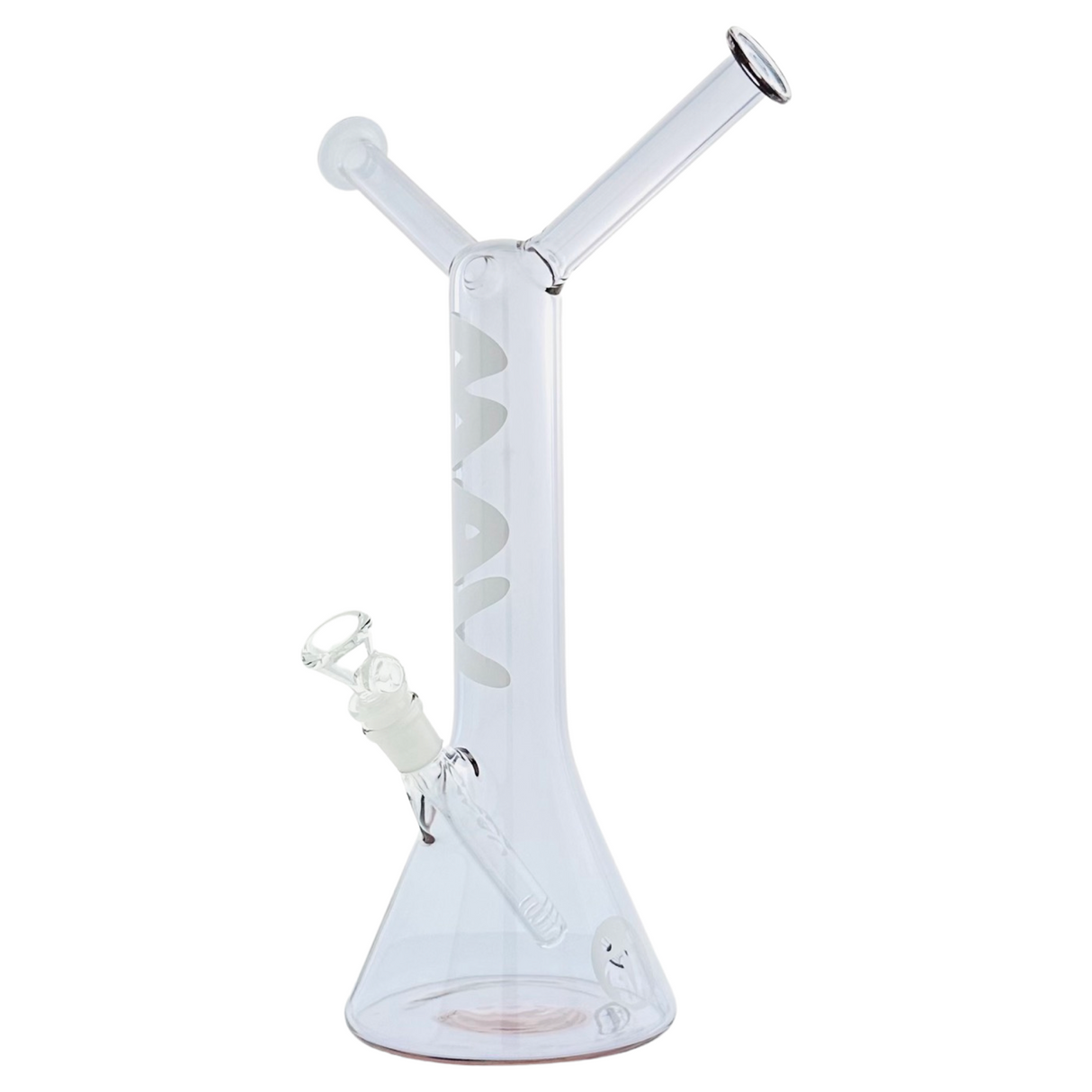 MAV PRO Original Bestie Bong - Clear Glass Beaker Bong with MAV Logo - Front View