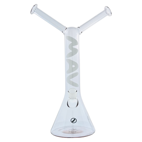 MAV PRO Original Bestie Bong with Dual Mouthpieces - Clear Glass, Front View