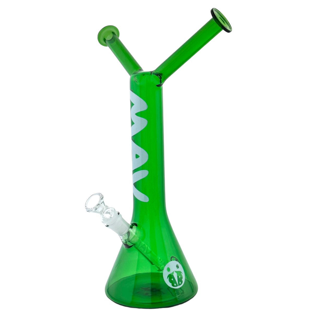 MAV PRO Original Bestie Bong in vibrant green with clear bowl, front view on white background