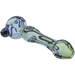 LA Pipes Painted Warrior Spoon Glass Pipe in Cobalt Blue, Fumed Color Changing, 3.25" Long