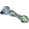 LA Pipes Painted Warrior Spoon Glass Pipe in Cobalt Blue, Fumed Color Changing, 3.25" Long