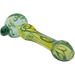 LA Pipes Painted Warrior Spoon Glass Pipe in Forest Green with Fumed Color Changing Design