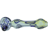 LA Pipes Painted Warrior Spoon Glass Pipe, Fumed Color Changing, Side View