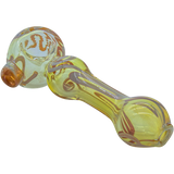 LA Pipes "Painted Warrior Spoon" Glass Pipe, Fumed Color Changing, 3.25" Length, Side View