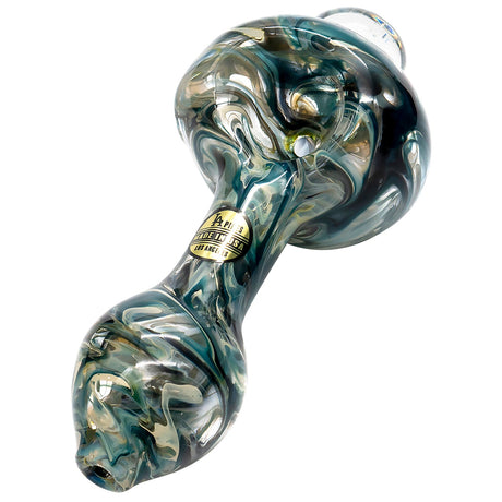 LA Pipes "Primordial Ooze" Glass Spoon Pipe in Blue Hues, 4.5" Fumed Color Changing