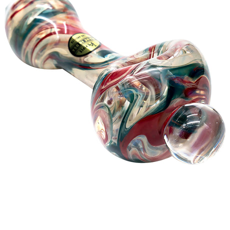 LA Pipes 4.5" Borosilicate Spoon Pipe with Magnifier Marble, Primordial Ooze Design