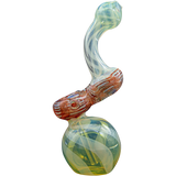 LA Pipes "Rake Bubb" Fumed Sherlock Bubbler Pipe in vibrant colors, front view on white background