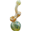 LA Pipes "Rake Bubb" Fumed Sherlock Bubbler Pipe in Caramel color, front view on white background