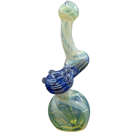 LA Pipes "Rake Bubb" Fumed Sherlock Bubbler in Cobalt Blue - 6" Tall with Deep Bowl