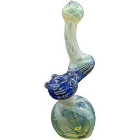 LA Pipes "Rake Bubb" Fumed Sherlock Bubbler in Cobalt Blue - 6" Tall with Deep Bowl