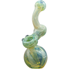 LA Pipes "Rake Bubb" Fumed Sherlock Bubbler Pipe in Forest Green, Front View on White Background