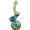 LA Pipes "Rake Bubb" Fumed Sherlock Bubbler in Ocean Surf, 6" Tall with Swirl Design