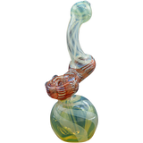 LA Pipes "Rake Bubb" Fumed Sherlock Bubbler Pipe in Ruby Red, 6" height, front view